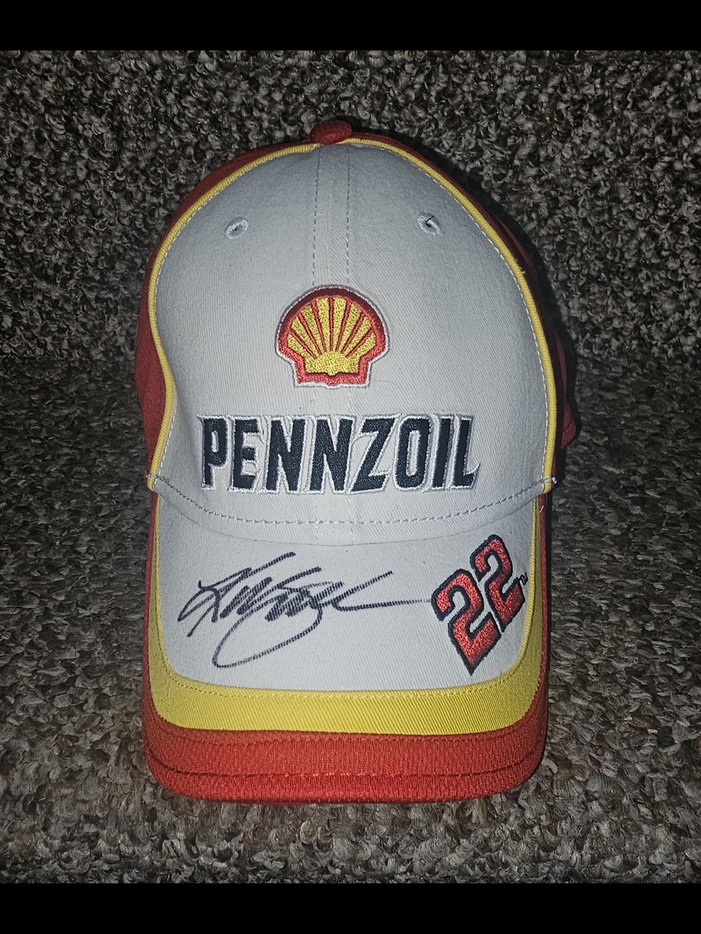 KURT BUSCH AUTOGRAPHED Pennzoil Shell Racing Cap with Number 22